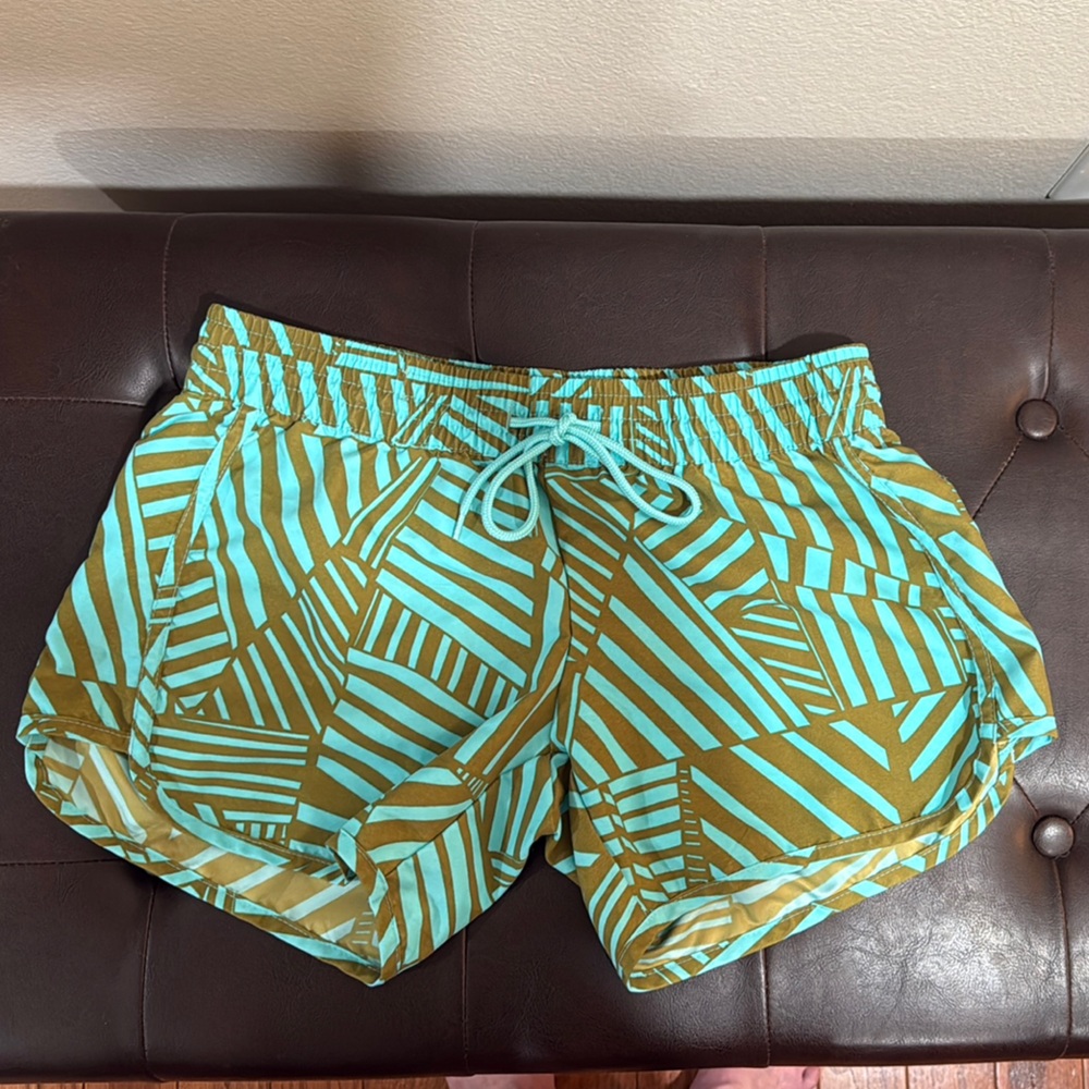 NWOT Striped Blue and Green Women's Swim Shorts